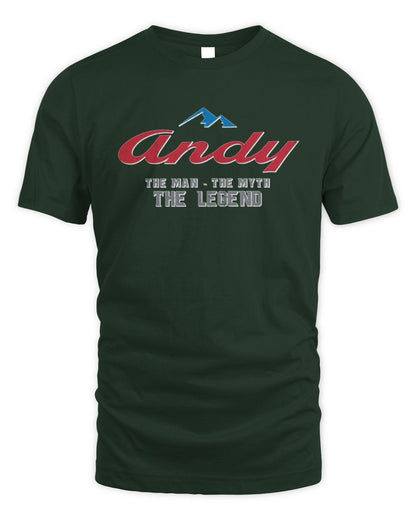 The Man The Myth The Legend Coors Light Beer T-Shirt ANDY M1-S84 / Unisex Standard T-Shirt / forest green