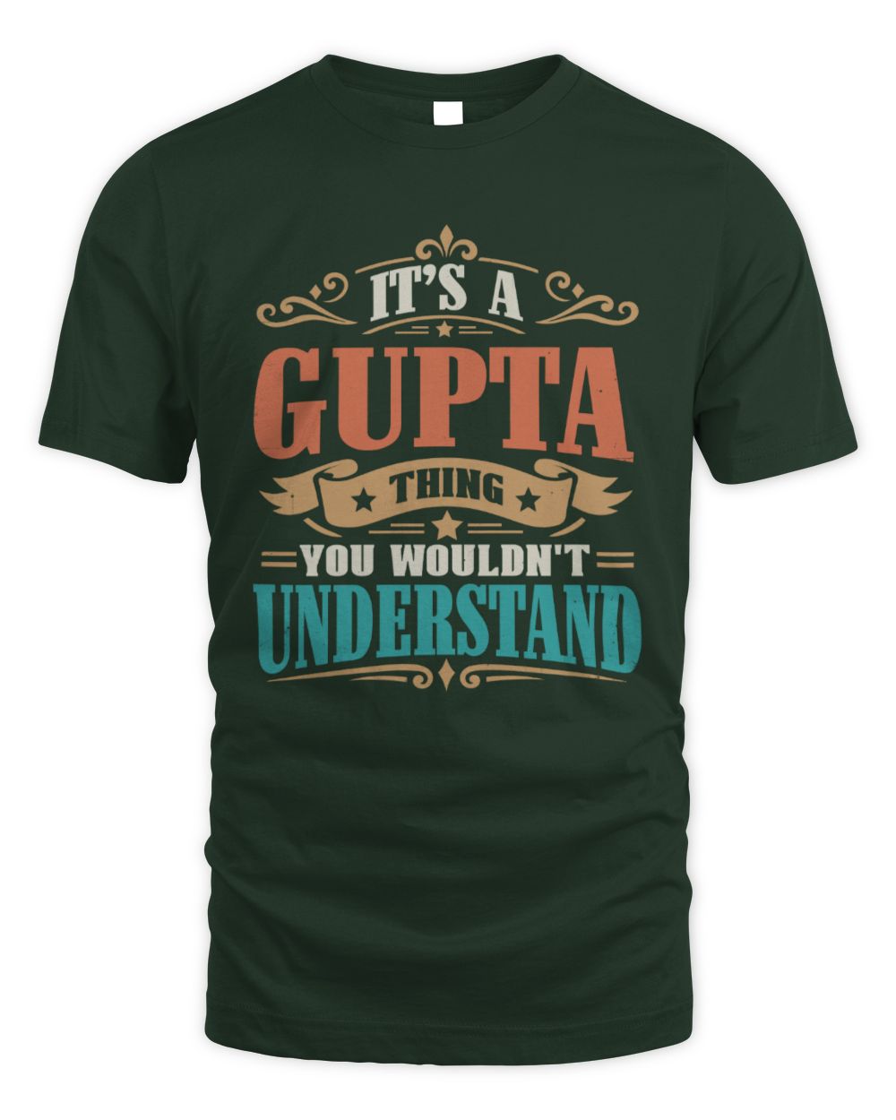 It’s a Name Thing Personalized Retro T-Shirt GUPTA M1-47 / Unisex Standard T-Shirt / forest green