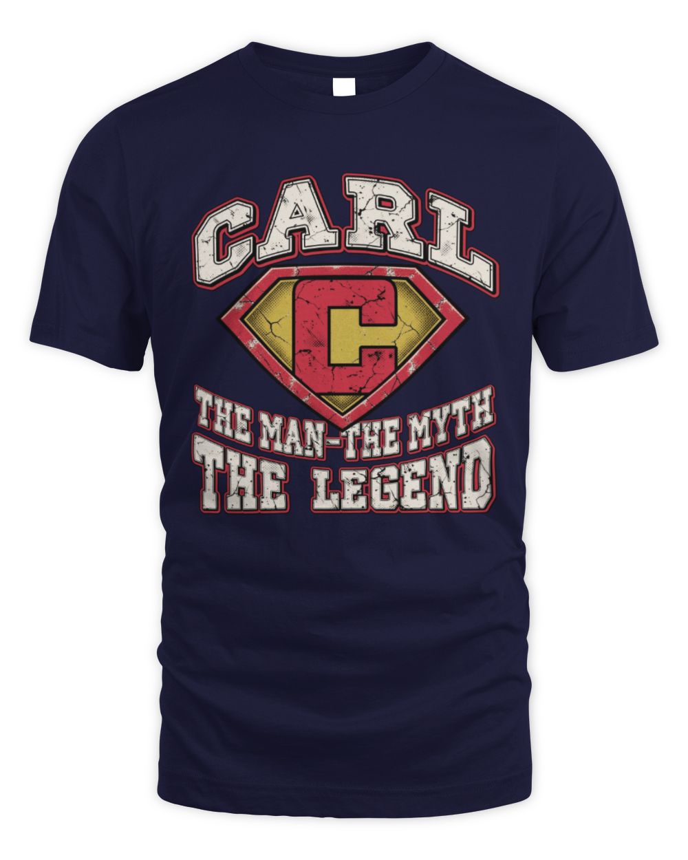 The Man The Myth The Legend Superman Graphic T-Shirt CARL M1-74 / Unisex Standard T-Shirt / navy