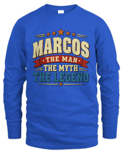The Man The Myth The Legend Ribbon Vintage T-Shirt MARCOS M1-56 / Men's Long Sleeved T-Shirt / royal