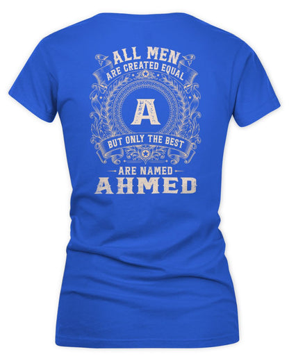 All Men Are Created Equal Cool Logo Shirt AHMED M1-60 / Women's V-Neck T-Shirt / royal