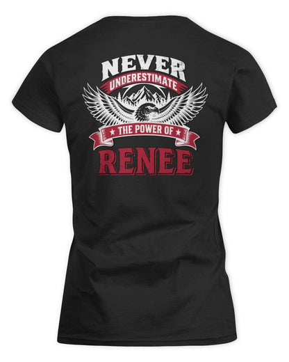 Never Underestimate Your Name Eagle Mountain Shirt RENEE M1-61 / Women's Standard T-Shirt / black