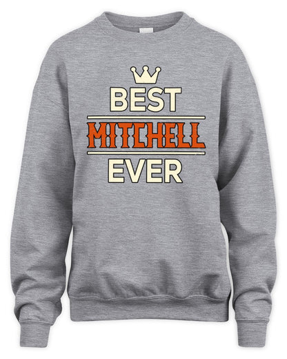 Best Your Name With Crown Shirt MITCHELL M1-59 / Unisex Sweatshirt / sport grey