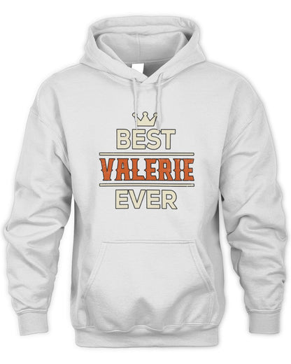 Best Your Name With Crown Shirt VALERIE M1-59 / Unisex Hoodie / white