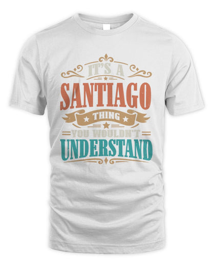 It’s a Name Thing Personalized Retro T-Shirt SANTIAGO M1-47 / Unisex Standard T-Shirt / white