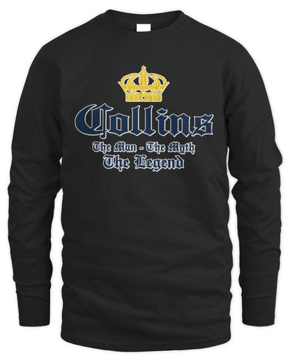 The Man The Myth The Legend Corona Beer T-Shirt COLLINS M1-S83 / Men's Long Sleeved T-Shirt / black