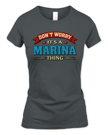 Don't Worry It's a Your Name Thing Funny Retro T-Shirt MARINA M1-57 / Women's Standard T-Shirt / charcoal
