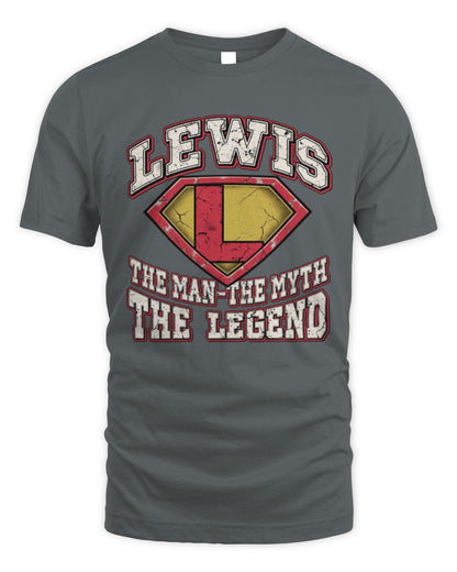 The Man The Myth The Legend Superman Graphic T-Shirt LEWIS M1-74 / Unisex Standard T-Shirt / charcoal