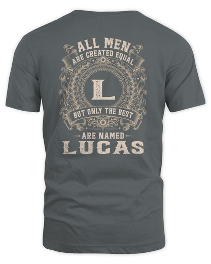 All Men Are Created Equal Cool Logo Shirt LUCAS M1-60 / Unisex Standard T-Shirt / charcoal