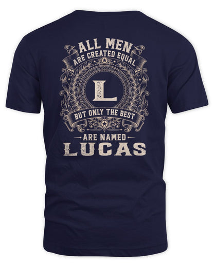 All Men Are Created Equal Cool Logo Shirt LUCAS M1-60 / Unisex Standard T-Shirt / navy
