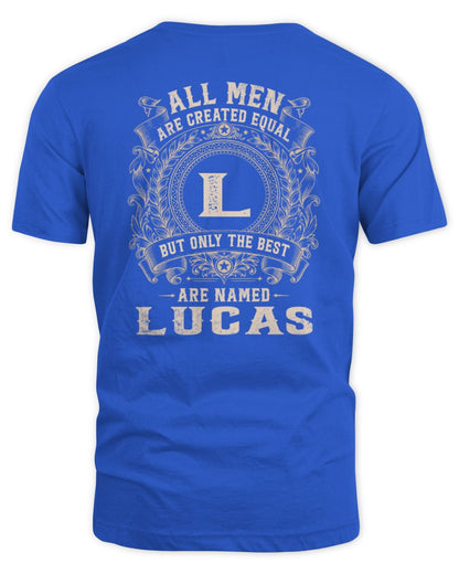 All Men Are Created Equal Cool Logo Shirt LUCAS M1-60 / Unisex Standard T-Shirt / royal