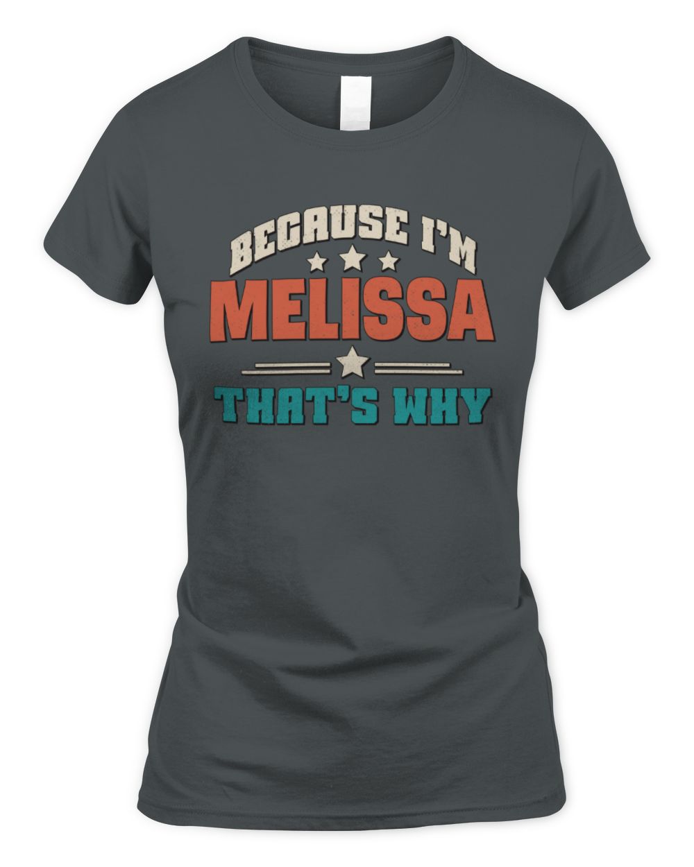 Because I'm Name That's Why Personalized Retro Shirt MELISSA-49 / Women's Standard T-Shirt / charcoal