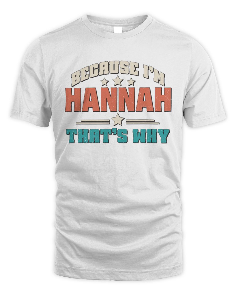 Because I'm Name That's Why Personalized Retro Shirt HANNAH-49 / Unisex Standard T-Shirt / white