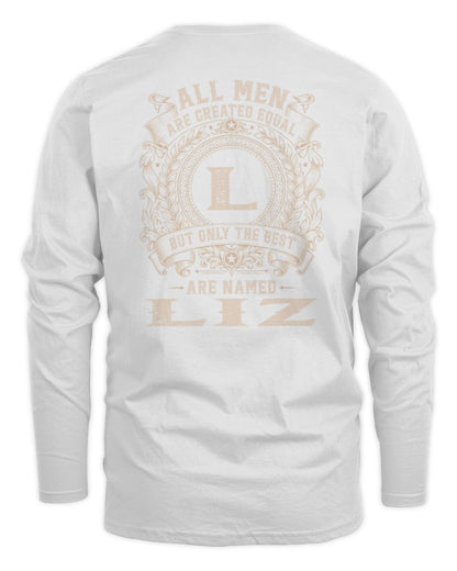 All Men Are Created Equal Cool Logo Shirt LIZ M1-60 / Men's Long Sleeved T-Shirt / white