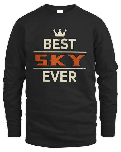 Best Your Name With Crown Shirt SKY M1-59 / Men's Long Sleeved T-Shirt / black