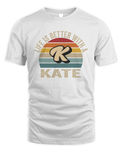 Life Is Better with Name Vintage Sun Shirt KATE M1-50 / Unisex Standard T-Shirt / white