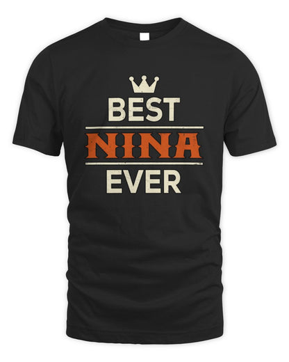 Best Your Name With Crown Shirt NINA M1-59 / Unisex Standard T-Shirt / black