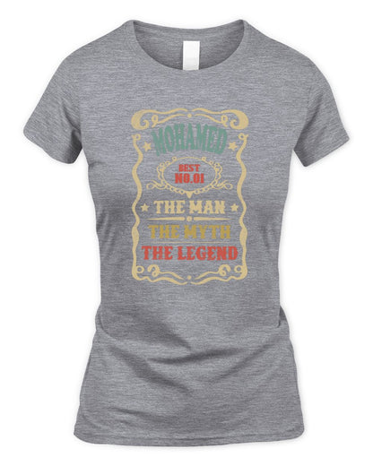 The Man The Myth The Legend Vintage Gold Wine Shirt MOHAMED M1-52 / Women's Standard T-Shirt / sport grey