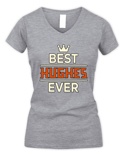 Best Your Name With Crown Shirt HUGHES M1-59 / Women's V-Neck T-Shirt / sport grey