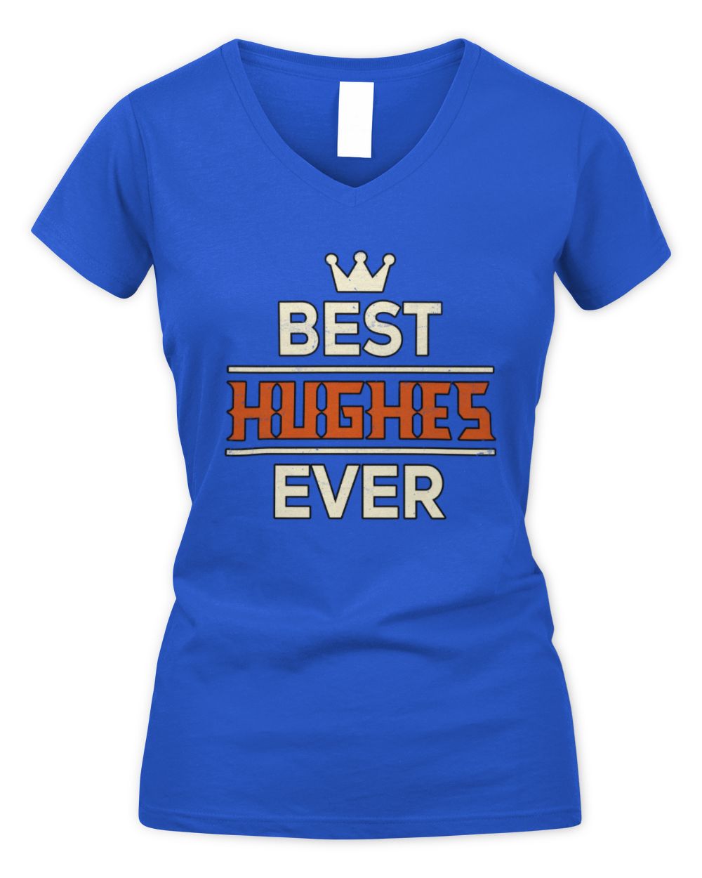 Best Your Name With Crown Shirt HUGHES M1-59 / Women's V-Neck T-Shirt / royal