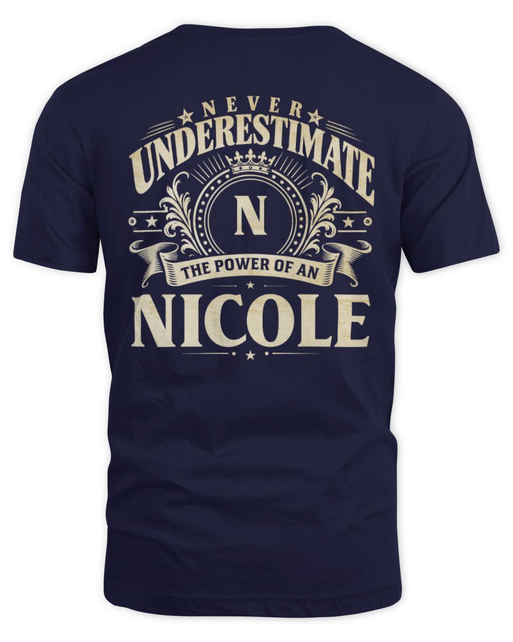 Never Underestimate Your Name Luxury Logo Shirt NICOLE M1-63 / Unisex Standard T-Shirt / navy