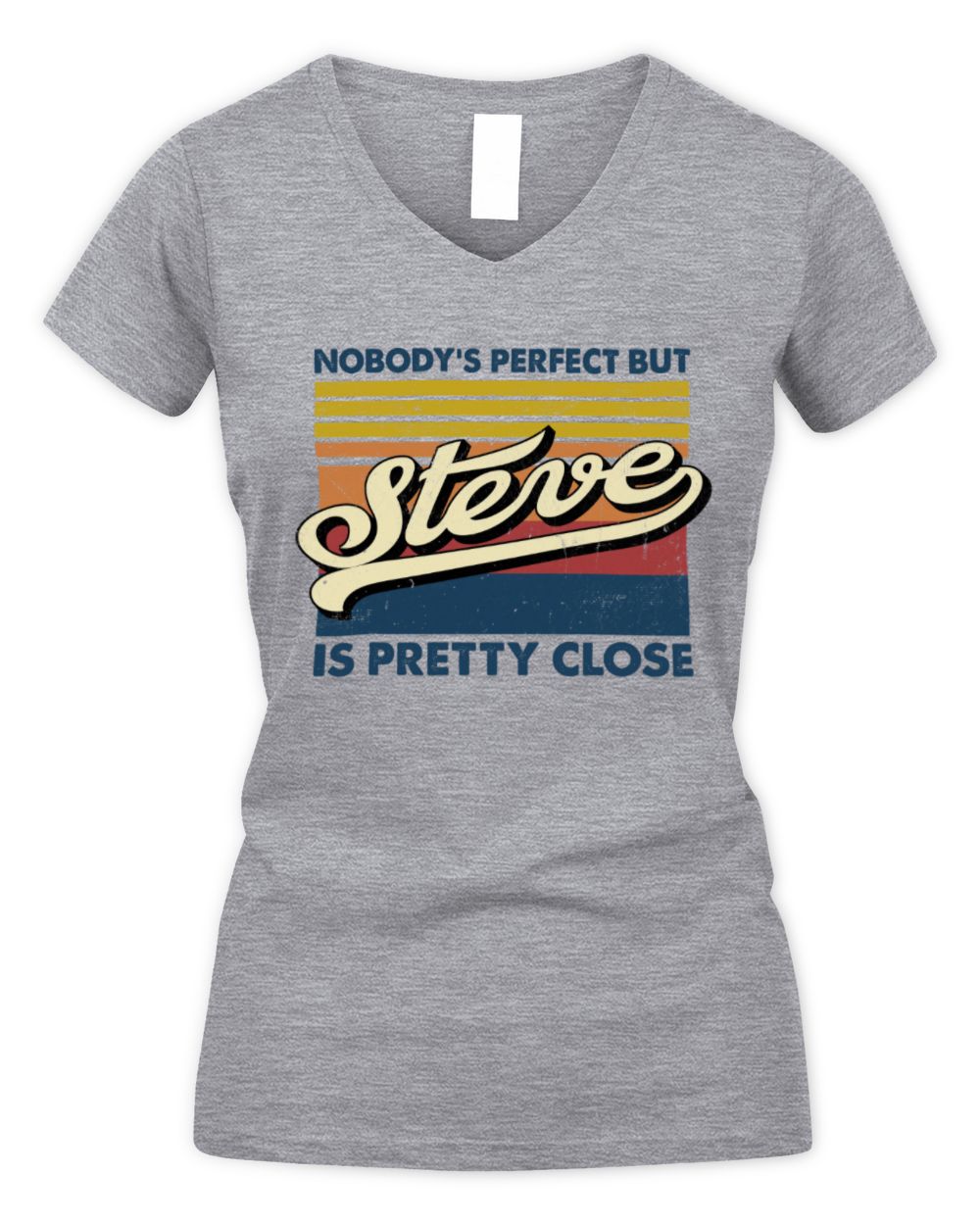 Nobody's Perfect But Your Name Is Pretty Close Retro Shirt STEVE M1-65 / Women's V-Neck T-Shirt / sport grey