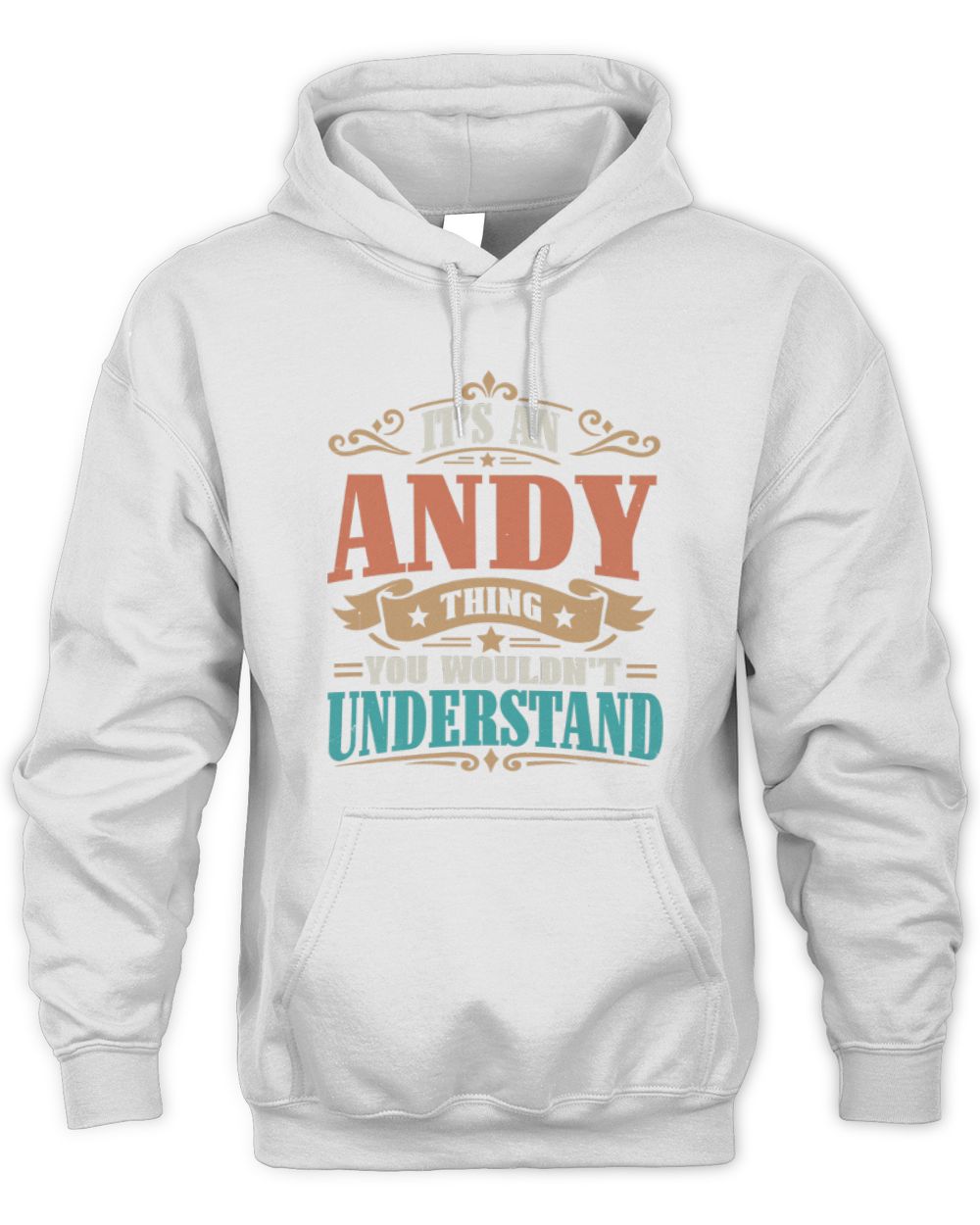 It’s a Name Thing Personalized Retro T-Shirt ANDY M1-47 / Unisex Hoodie / white
