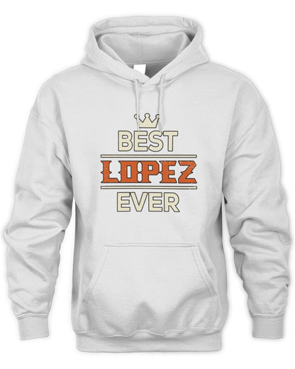 Best Your Name With Crown Shirt LOPEZ M1-59 / Unisex Hoodie / white