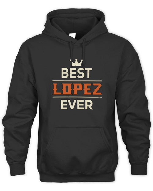 Best Your Name With Crown Shirt LOPEZ M1-59 / Unisex Hoodie / black