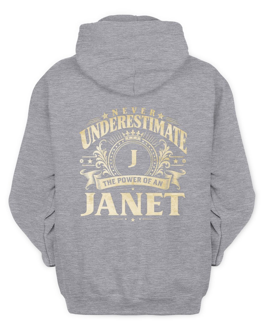 Never Underestimate Your Name Luxury Logo Shirt JANET M1-63 / Unisex Hoodie / sport grey
