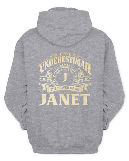 Never Underestimate Your Name Luxury Logo Shirt JANET M1-63 / Unisex Hoodie / sport grey