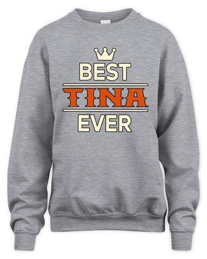 Best Your Name With Crown Shirt TINA M1-59 / Unisex Sweatshirt / sport grey