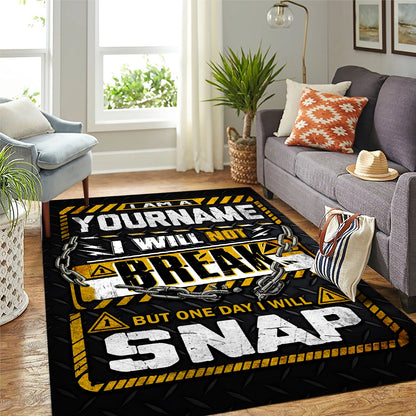 Black & Yellow Quote Carpet for Living Room - Custom Name Motivational Rug