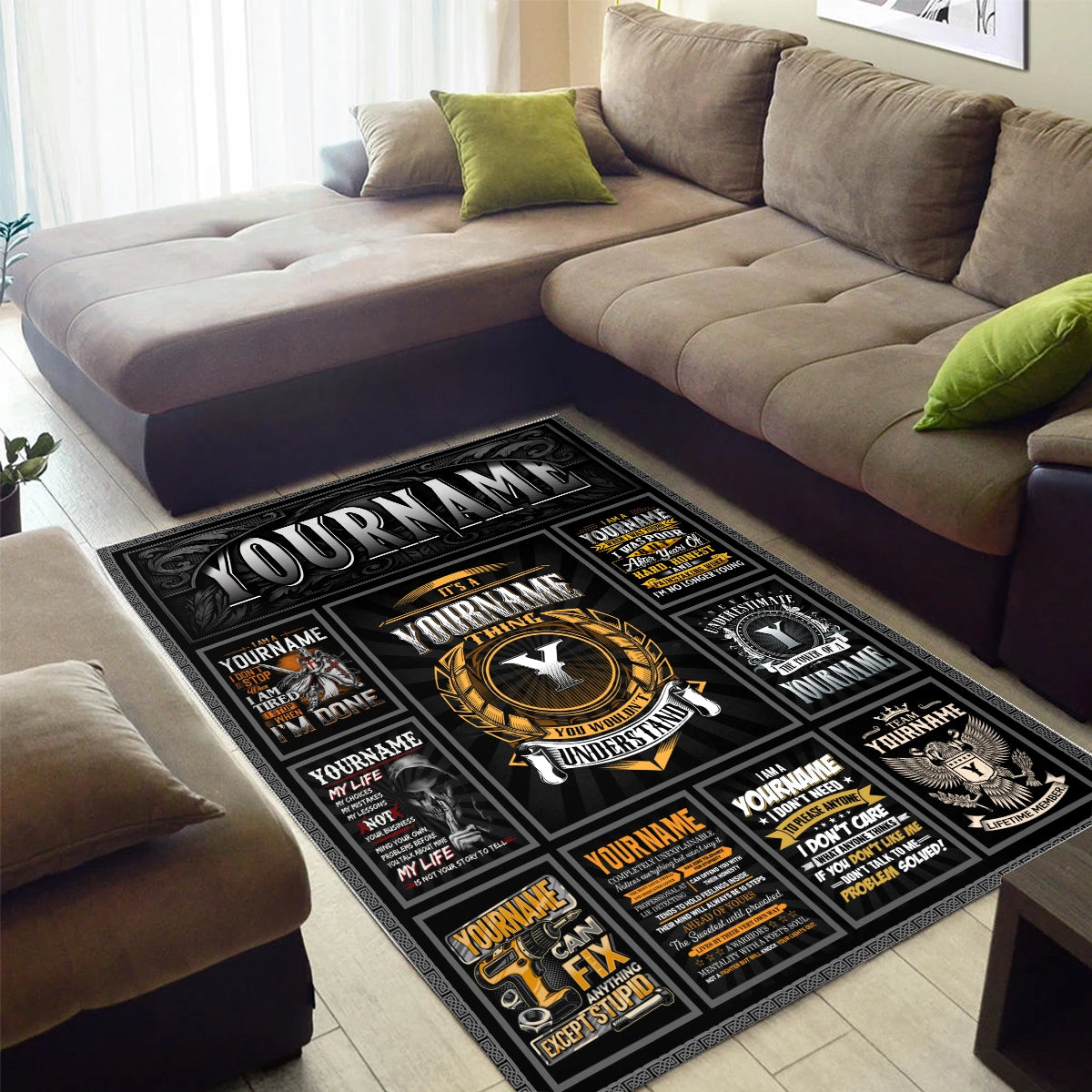 Personalized Sponge Floor Mat - Custom Name Motivational Rug