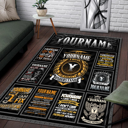 Personalized Sponge Floor Mat - Custom Name Motivational Rug