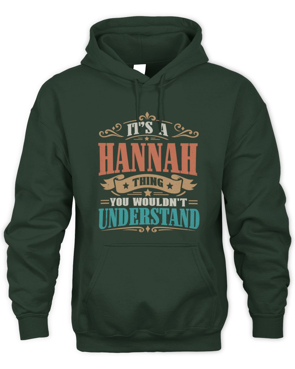 It’s a Name Thing Personalized Retro T-Shirt HANNAH M1-47 / Unisex Hoodie / forest green