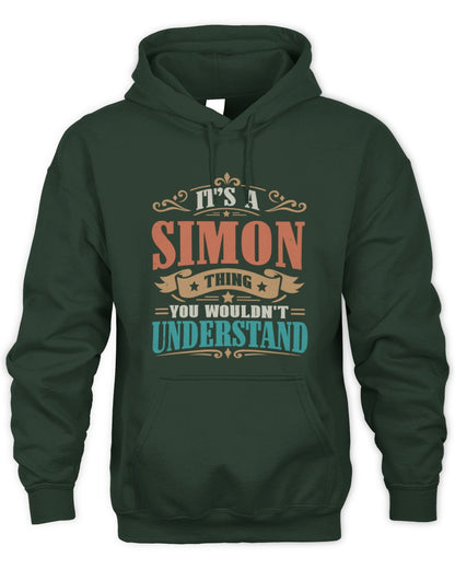 It’s a Name Thing Personalized Retro T-Shirt SIMON M1-47 / Unisex Hoodie / forest green