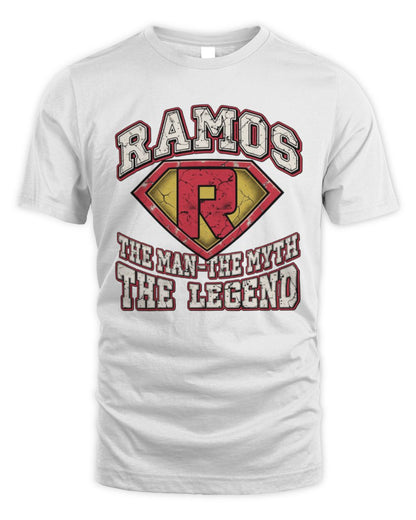 The Man The Myth The Legend Superman Graphic T-Shirt RAMOS M1-74 / Unisex Standard T-Shirt / white