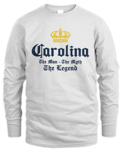 The Man The Myth The Legend Corona Beer T-Shirt CAROLINA M1-S83 / Men's Long Sleeved T-Shirt / white
