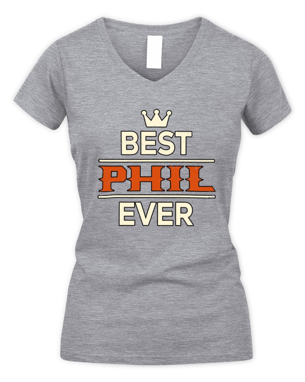 Best Your Name With Crown Shirt PHIL M1-59 / Women's V-Neck T-Shirt / sport grey