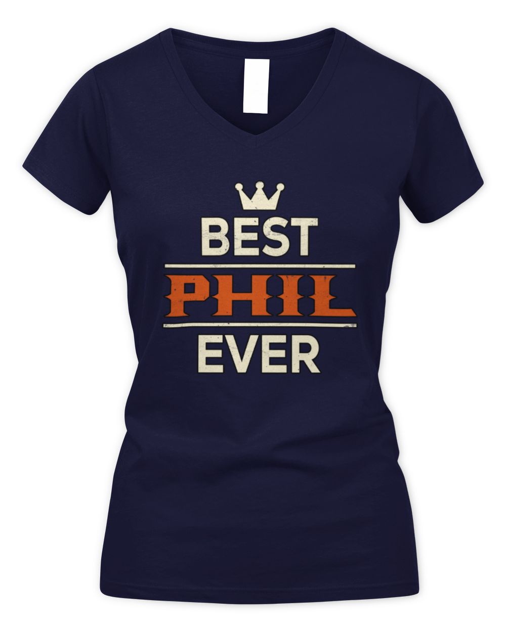 Best Your Name With Crown Shirt PHIL M1-59 / Women's V-Neck T-Shirt / navy
