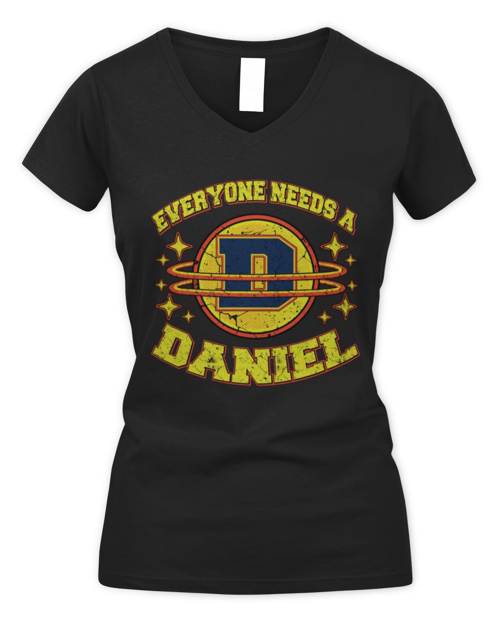 Everyone Needs a Your Name Shirt DANIEL M1-76 / Women's V-Neck T-Shirt / black