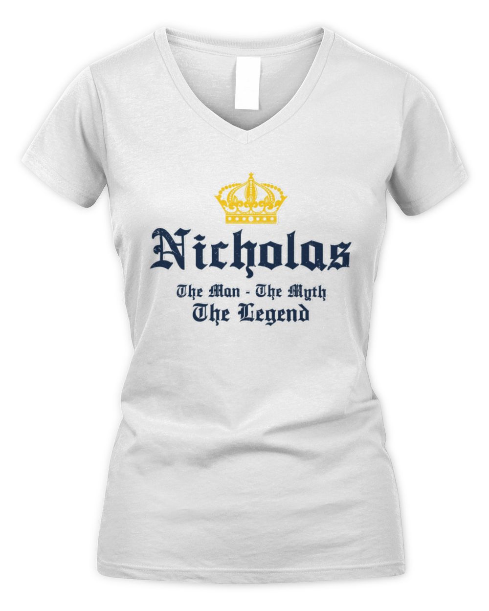 The Man The Myth The Legend Corona Beer T-Shirt NICHOLAS M1-S83 / Women's V-Neck T-Shirt / white