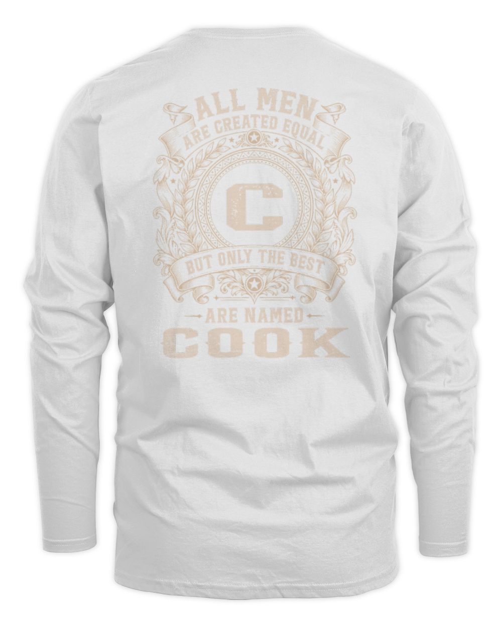 All Men Are Created Equal Cool Logo Shirt COOK M1-60 / Men's Long Sleeved T-Shirt / white