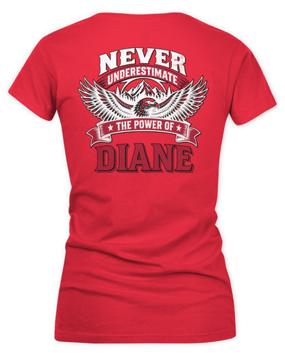Never Underestimate Your Name Eagle Mountain Shirt DIANE M1-61 / Women's V-Neck T-Shirt / red