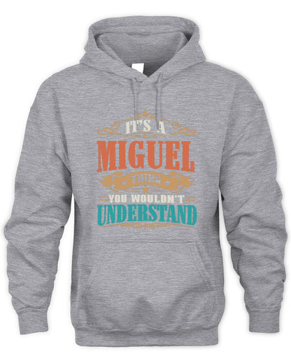 It’s a Name Thing Personalized Retro T-Shirt MIGUEL M1-47 / Unisex Hoodie / sport grey