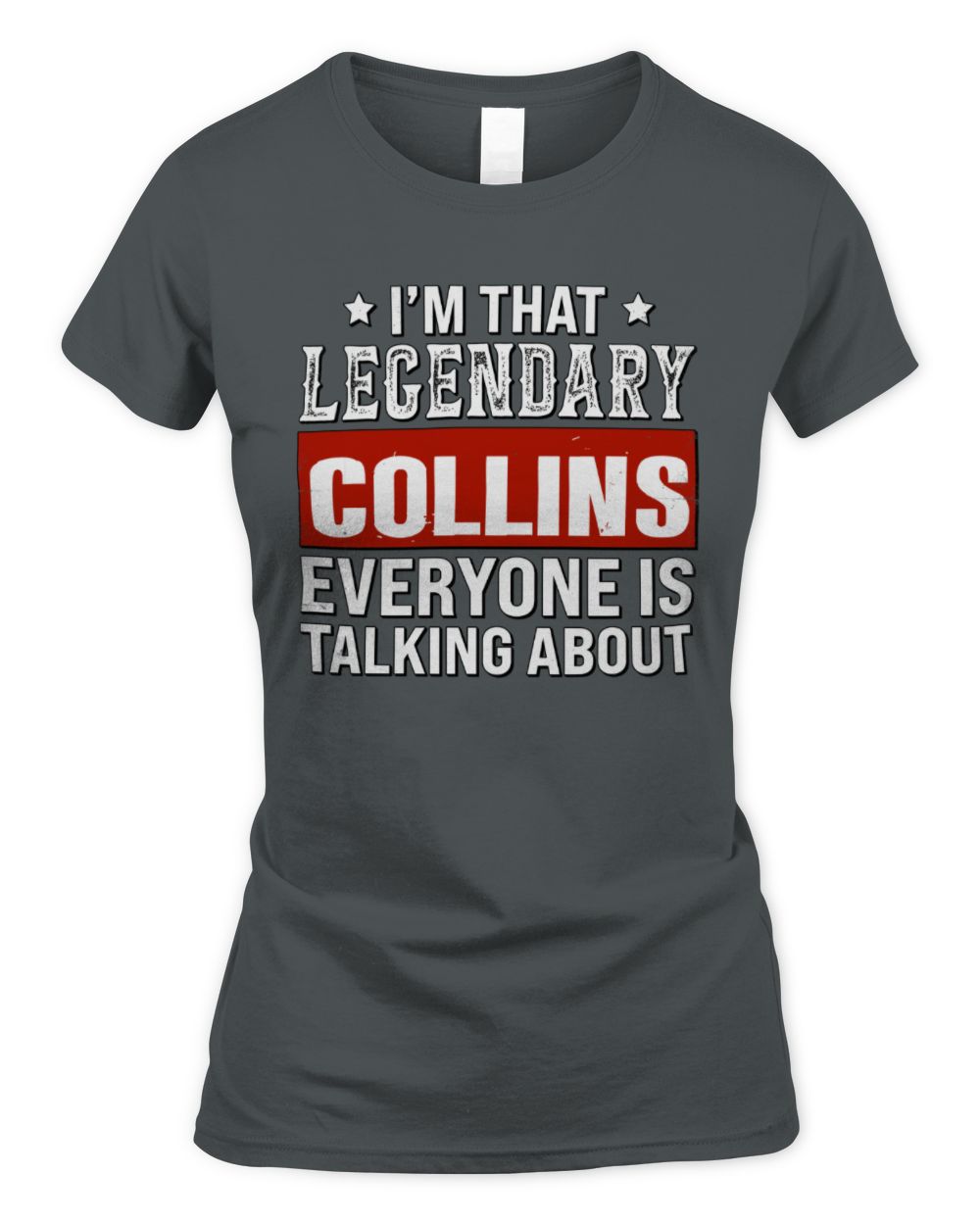 I'm That Legendary Name Everyone Is Talking About Funny Graphic T-Shirt COLLINS M1-73 / Women's Standard T-Shirt / charcoal