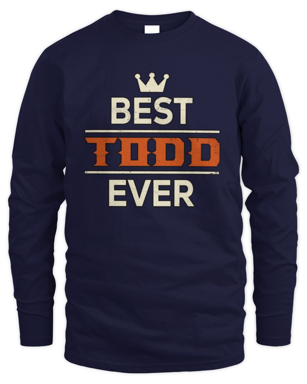 Best Your Name With Crown Shirt TODD M1-59 / Men's Long Sleeved T-Shirt / navy