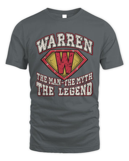 The Man The Myth The Legend Superman Graphic T-Shirt WARREN M1-74 / Unisex Standard T-Shirt / charcoal