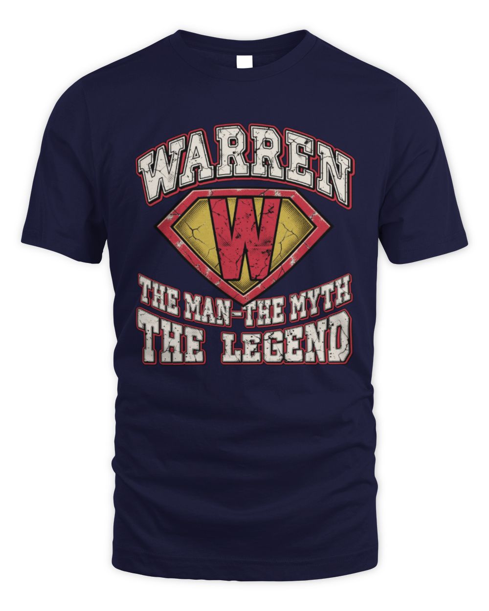 The Man The Myth The Legend Superman Graphic T-Shirt WARREN M1-74 / Unisex Standard T-Shirt / navy